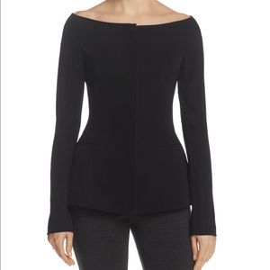 Theory Black Off The Shoulder Blazer Jacket ASO Meghan Markle